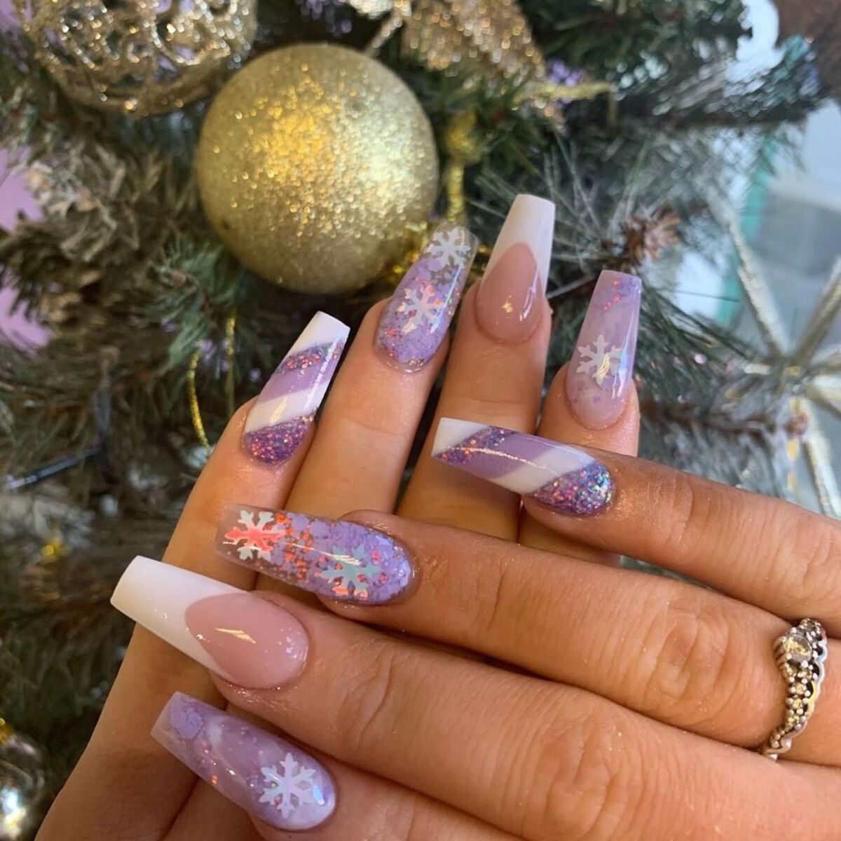 25. Purple Candy Cane and Snowflake Fun