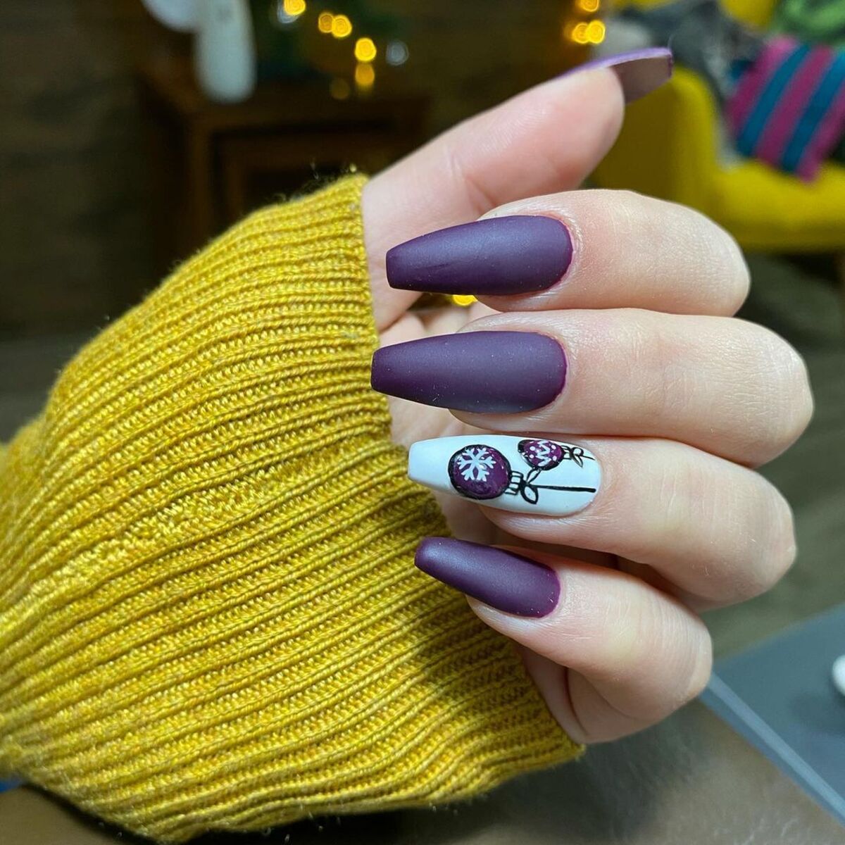 26. Matte Plum with Ornament Accent