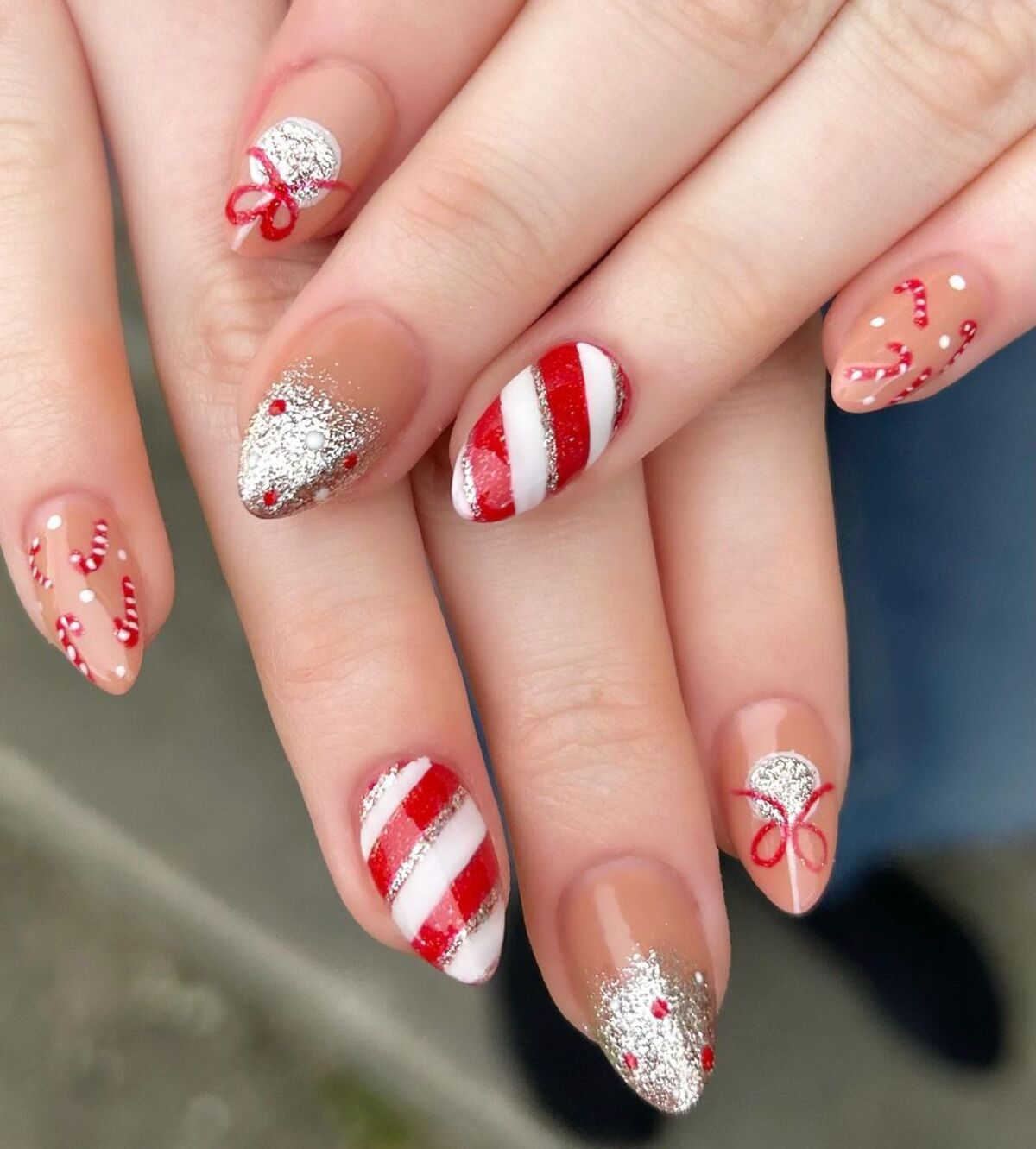 20. Candy Cane-Inspired Sparkle