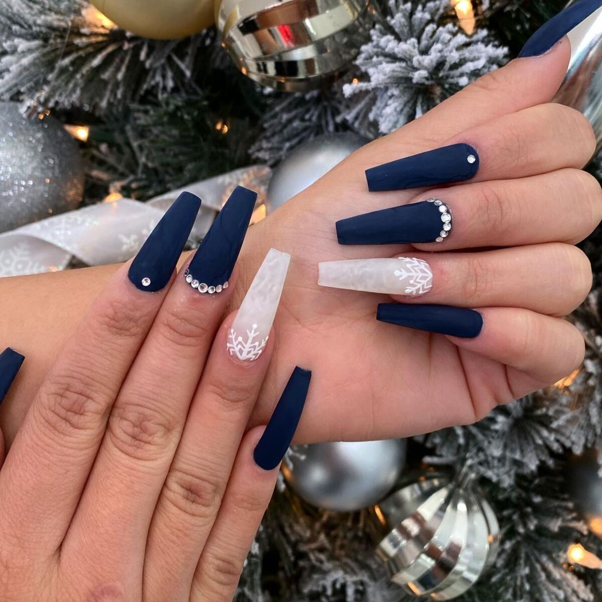 13. Matte Navy Blue with Winter Sparkle