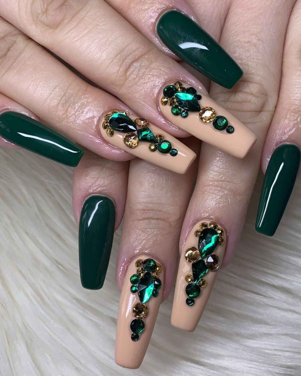 15. Emerald Green Glamour with Jewels