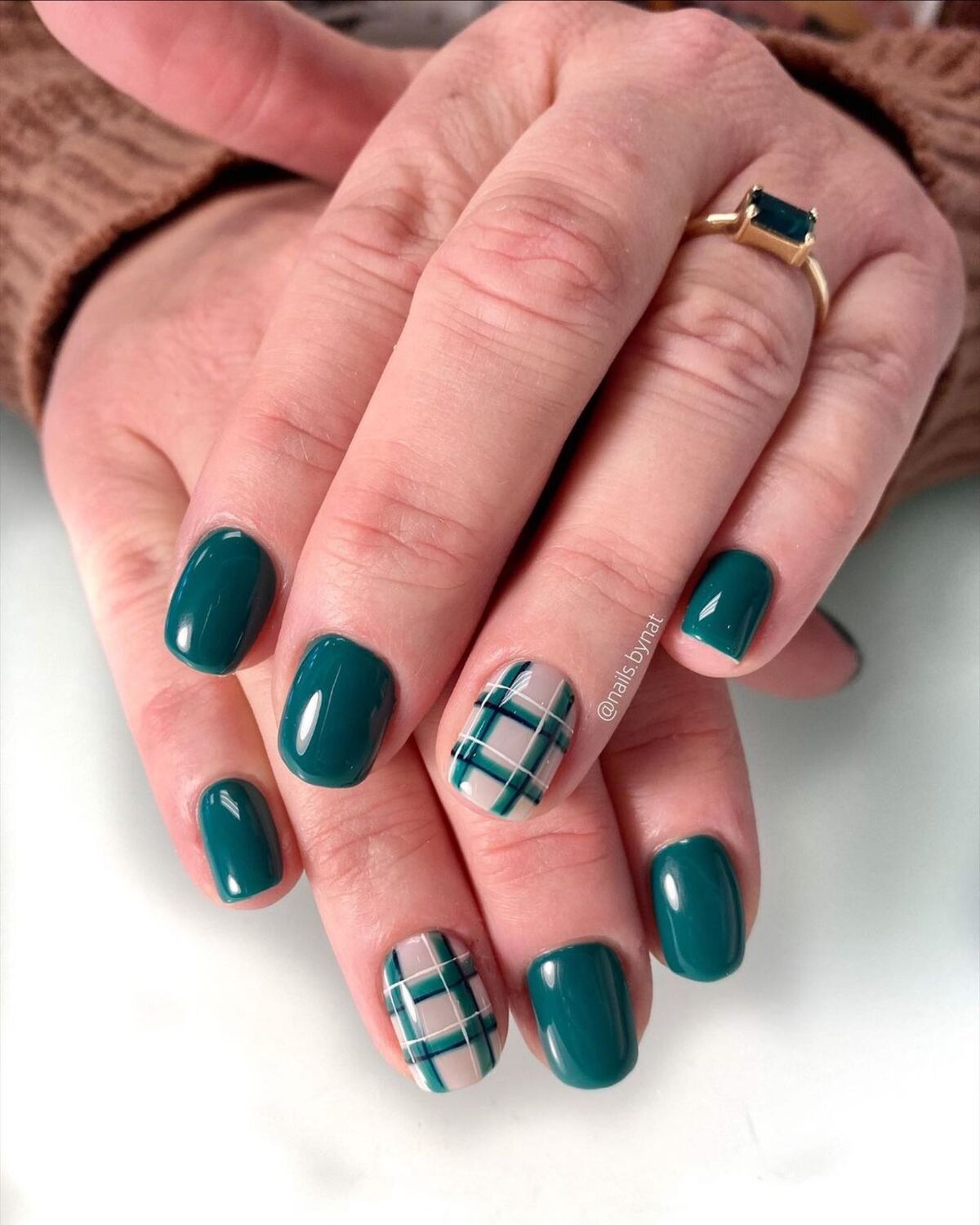 23. Teal Plaid with Glossy Finish