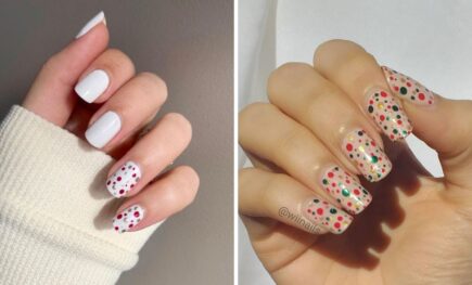 26 Playful Polka Dot Christmas Nails For A Fun And Festive Look