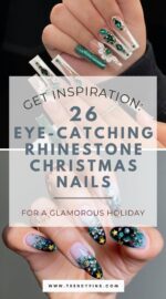 26 Stunning Christmas Nails With Rhinestones For A Glam Holiday Look Christmas Nails Ideas 5