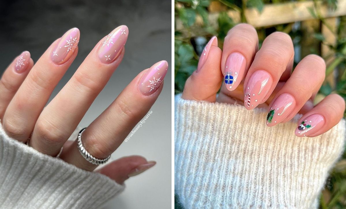 27 Nude Christmas Nails For A Subtle And Elegant Holiday Style