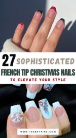 27 Chic French Tip Christmas Nails For A Timeless Holiday Look Christmas Nails Ideas 2