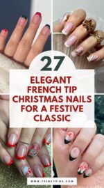 27 Chic French Tip Christmas Nails For A Timeless Holiday Look Christmas Nails Ideas 3