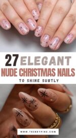 27 Nude Christmas Nails For A Subtle And Elegant Holiday Style 2