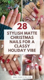 28 Chic Matte Christmas Nails For A Sophisticated Holiday Look Christmas Nails Ideas 3