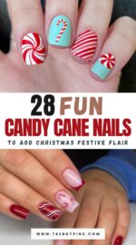 28 Sweet Candy Cane Christmas Nails To Satisfy Your Holiday Sweet Tooth 2