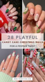 28 Sweet Candy Cane Christmas Nails To Satisfy Your Holiday Sweet Tooth 4