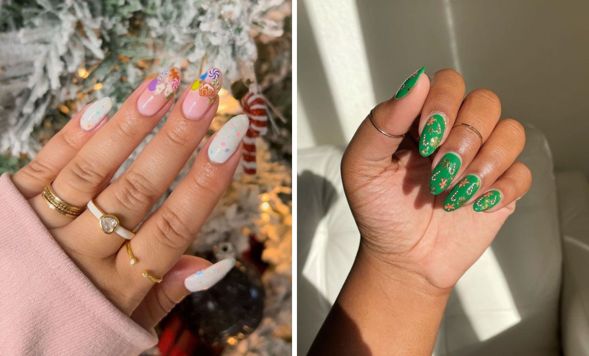 29 Fun Christmas Nails With Stickers For A Quick Festive Look