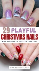 29 Fun Christmas Nails With Stickers For A Quick Festive Look 2