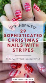 29 Stylish Christmas Nails With Stripes To Add A Festive Touch 5