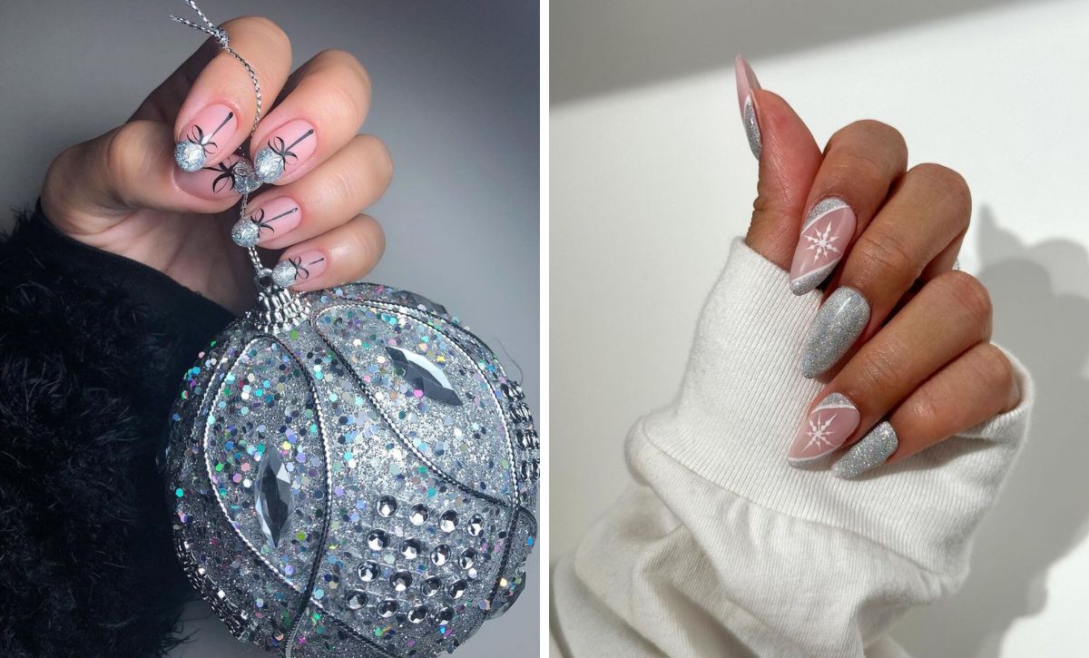 30 Chic Silver Christmas Nails For A Frosty Festive Vibe