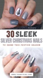 30 Chic Silver Christmas Nails For A Frosty, Festive Vibe 2