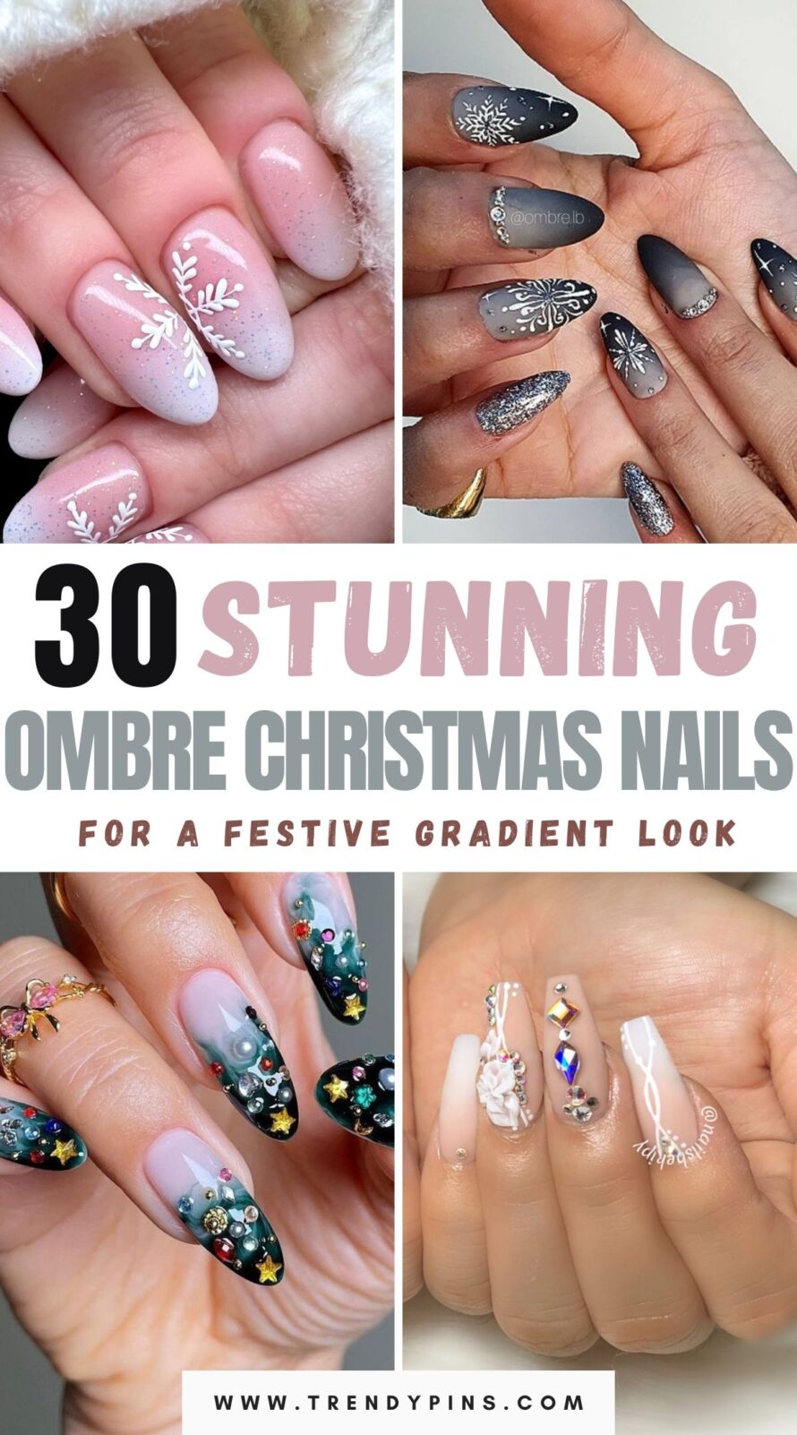 Stunning Ombre Christmas Nails