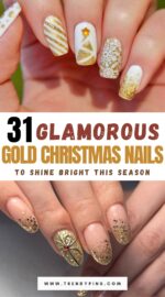 31 Luxurious Gold Christmas Nails To Sparkle This Season 2