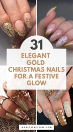 31 Luxurious Gold Christmas Nails To Sparkle This Season 3