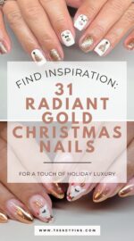 31 Luxurious Gold Christmas Nails To Sparkle This Season 5