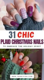 31 Stylish Plaid Christmas Nails For A Cozy Holiday Look Christmas Nails Ideas 2