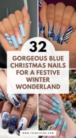 32 Stunning Blue Christmas Nails For A Winter Wonderland Look Christmas Nails Ideas 1