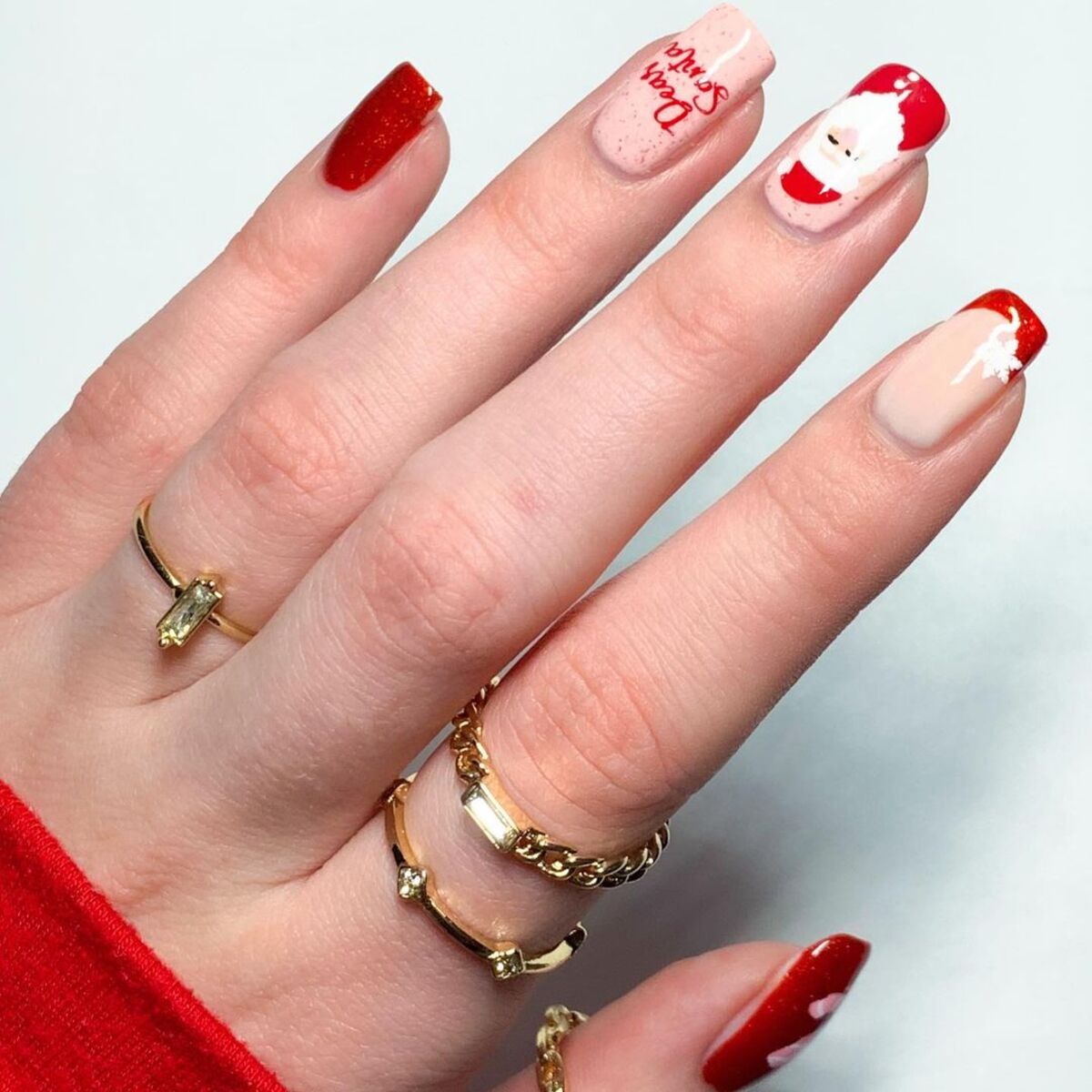 10. 'Dear Santa' Christmas Wish Nails