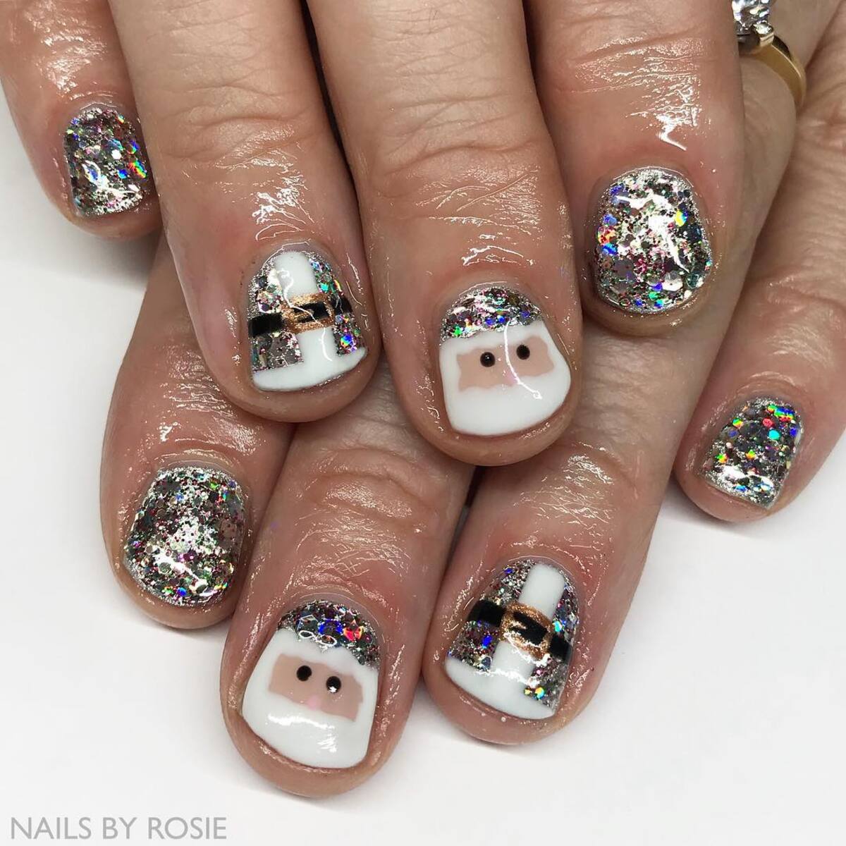 18. Santa-Inspired Festive Nails