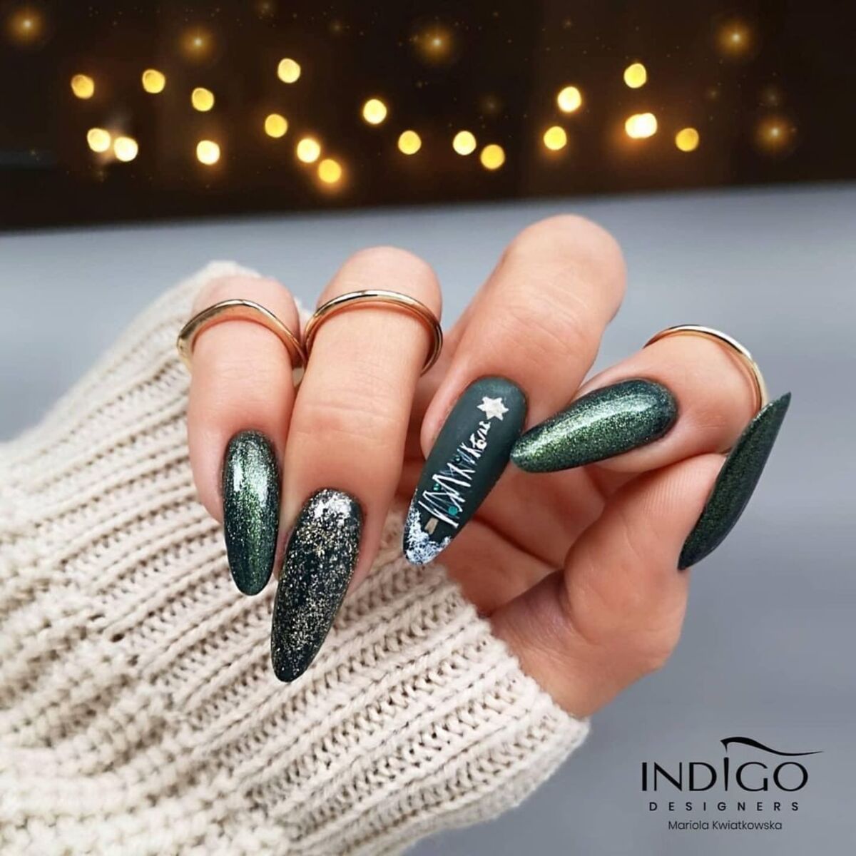 28. Midnight Green with Festive Sparkle