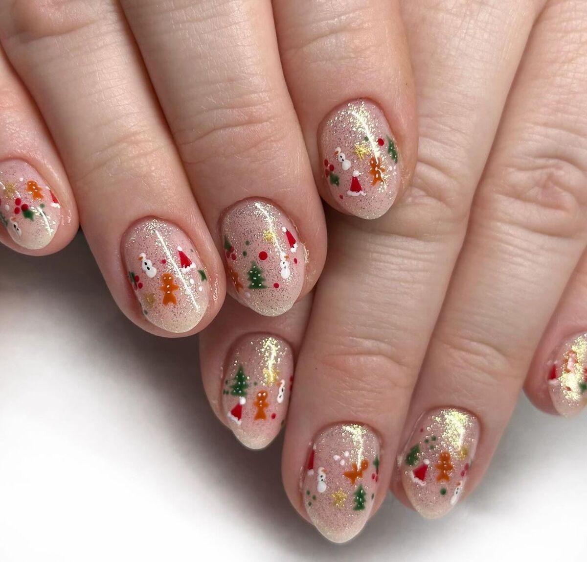 13. Glittering Holiday Confetti with Christmas Characters