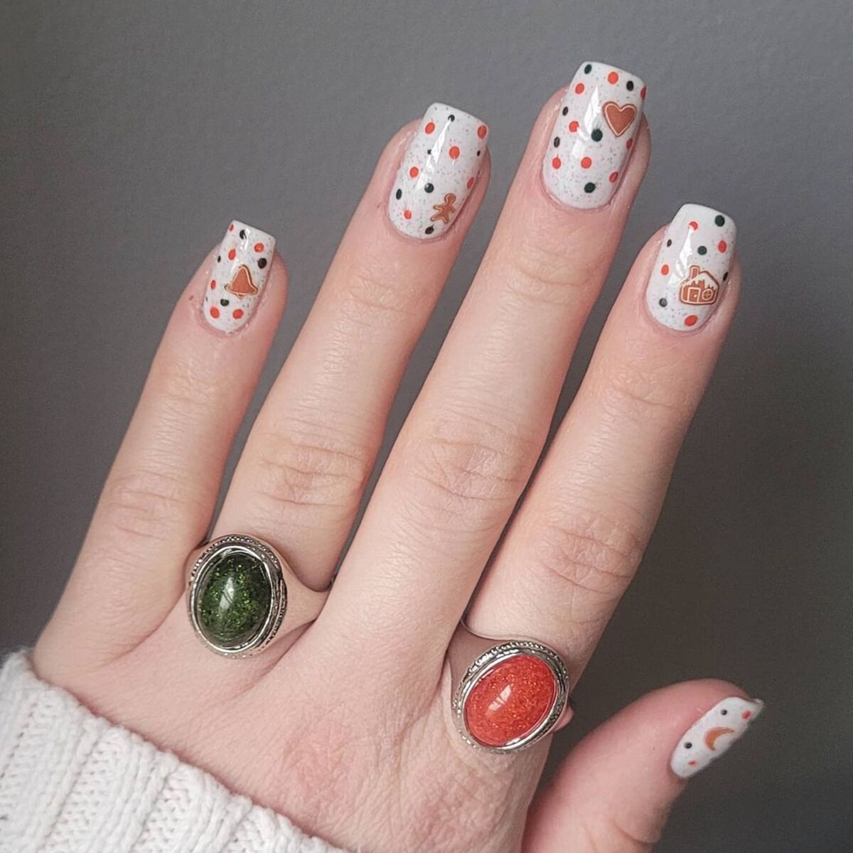 24. Playful Polka Dots with Christmas Icons