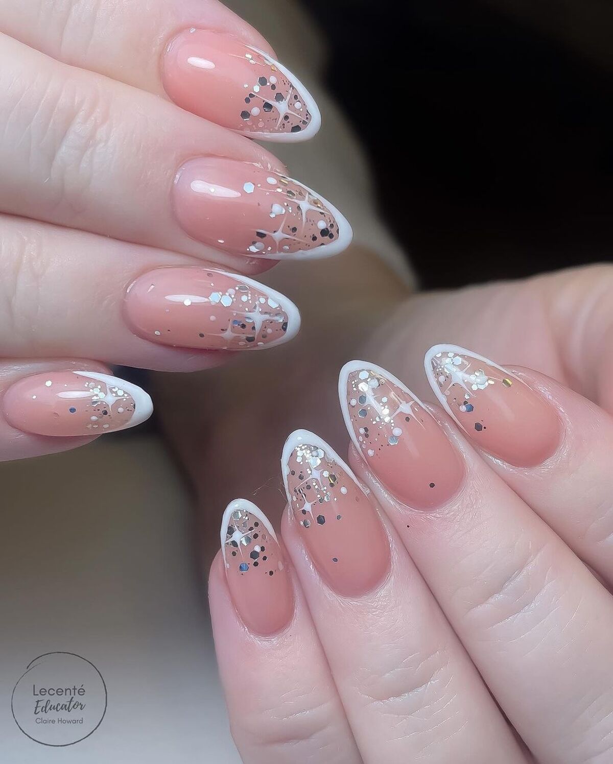 22. Confetti French Tips for a Festive Sparkle