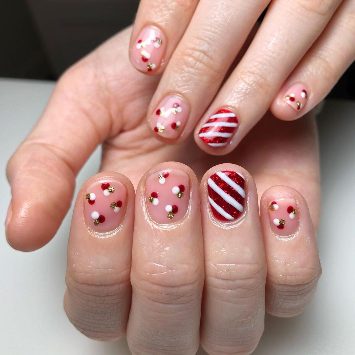 14. Candy Cane Stripes and Polka Dot Fun