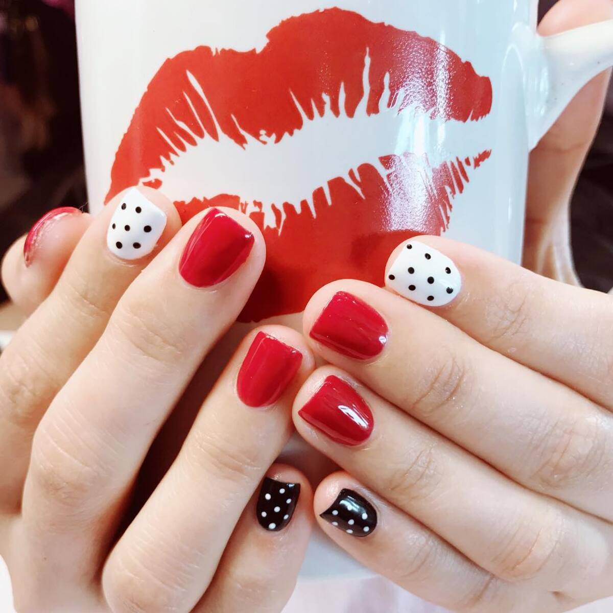 23. Classic Red and Polka Dot Combo