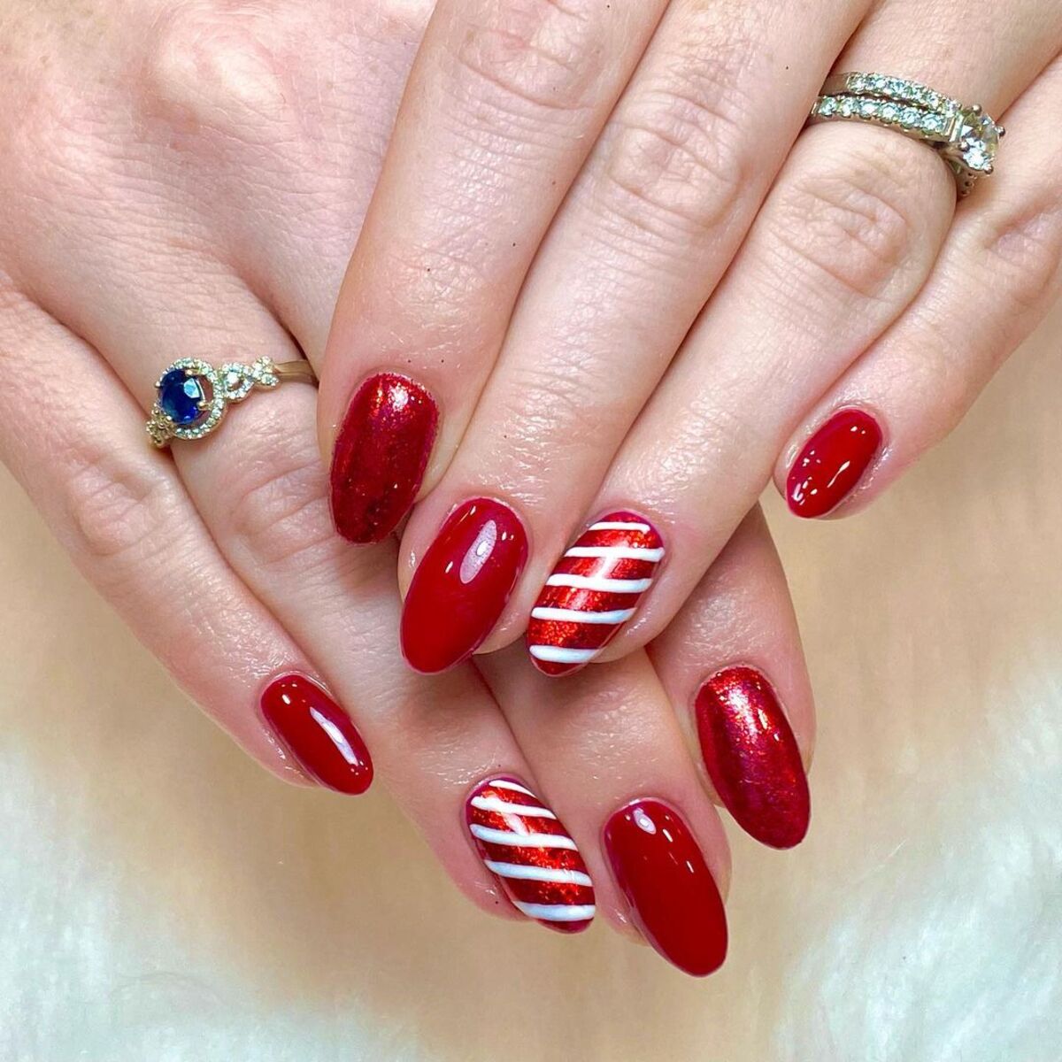 23. Classic Red with Candy Cane Accent