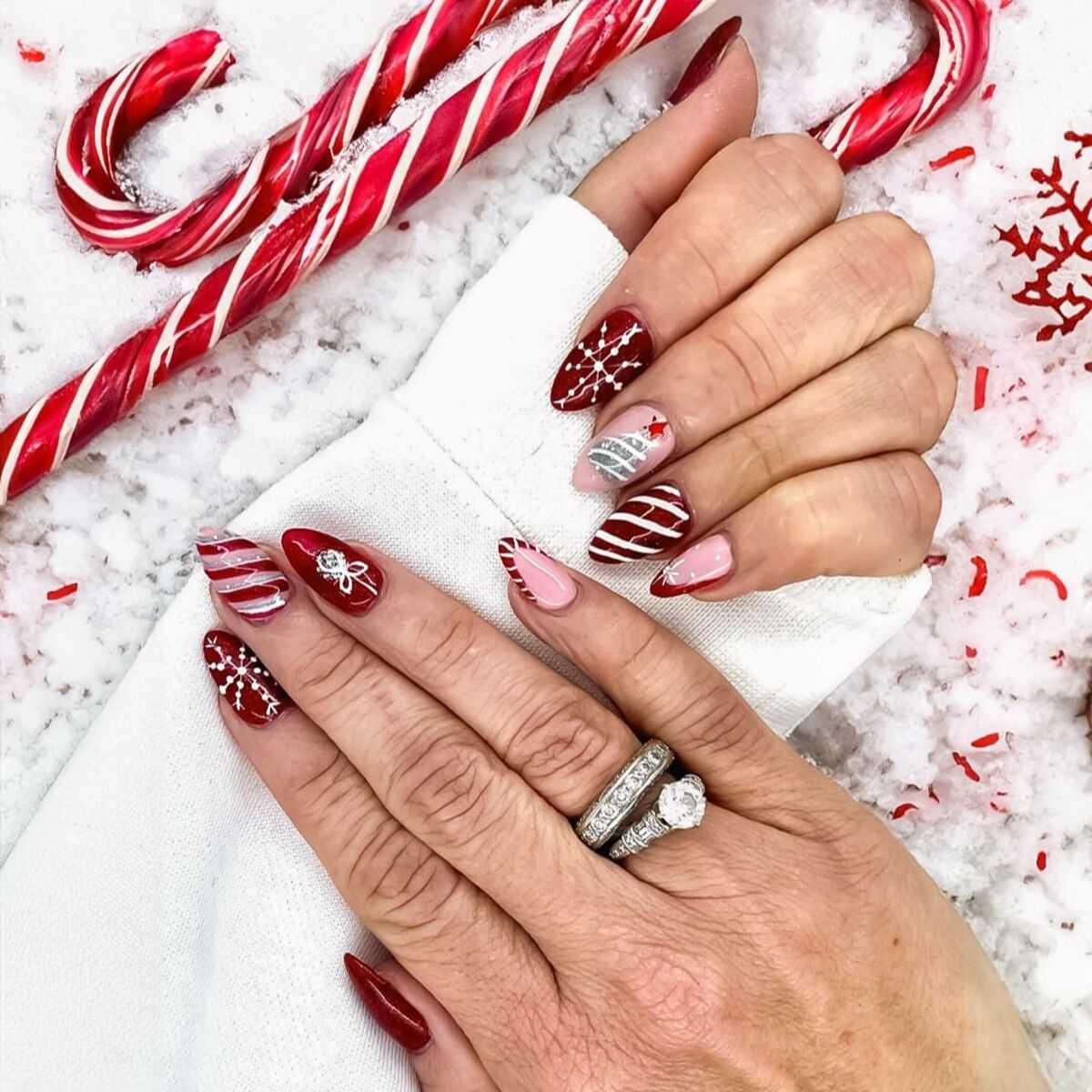 15. Festive Mix with Candy Canes and Snowflakes