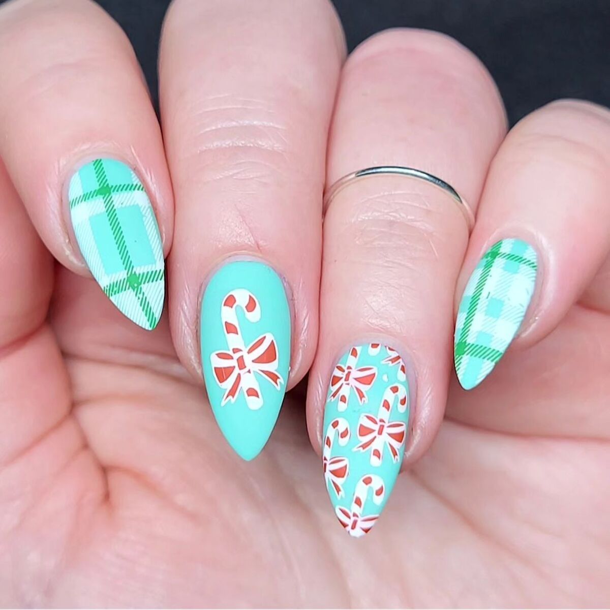 4. Minty Candy Canes and Plaid Patterns