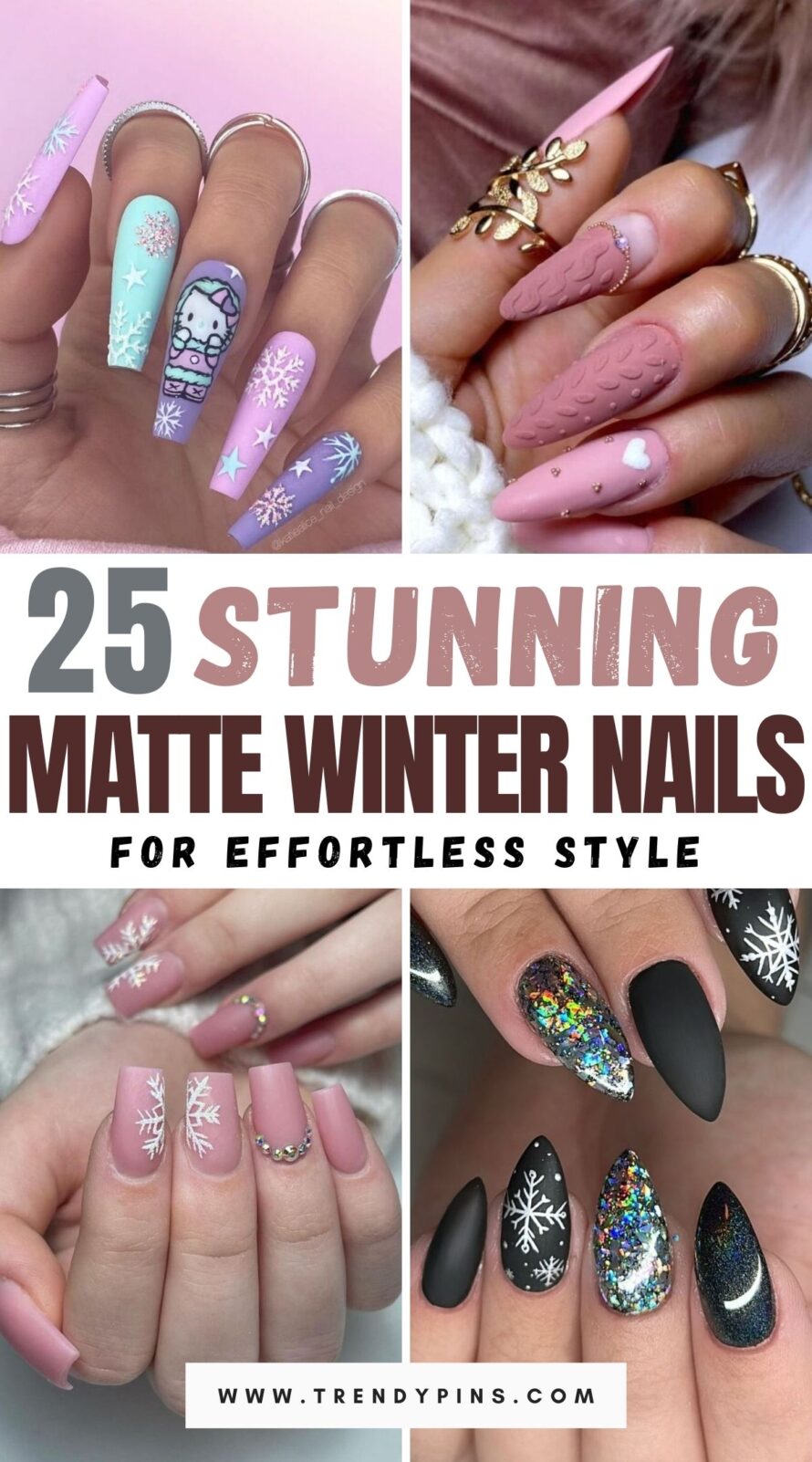 Matte Winter Nails