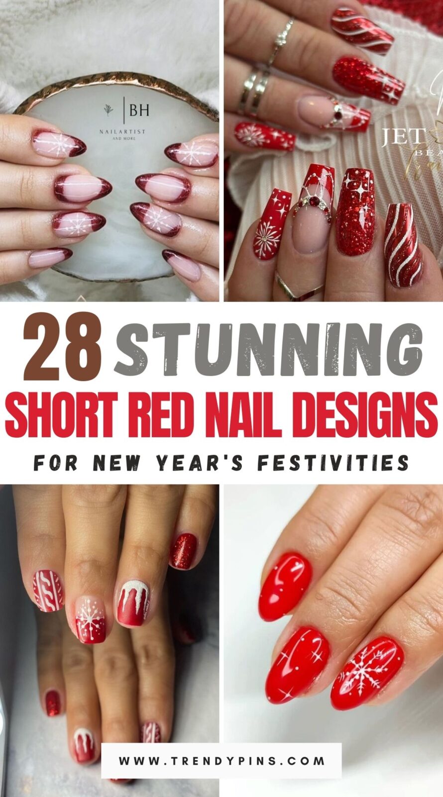 28 Stunning Short Red Nail Designs For A Festive New Years Celebration 1