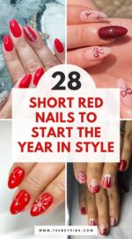 28 Stunning Short Red Nail Designs For A Festive New Years Celebration 3