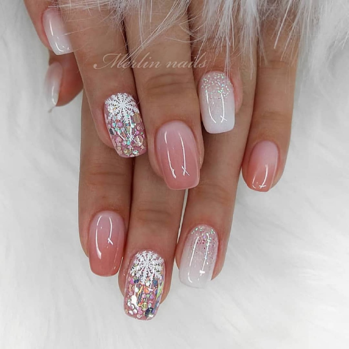 15. Frosted Sparkle with Snowflakes