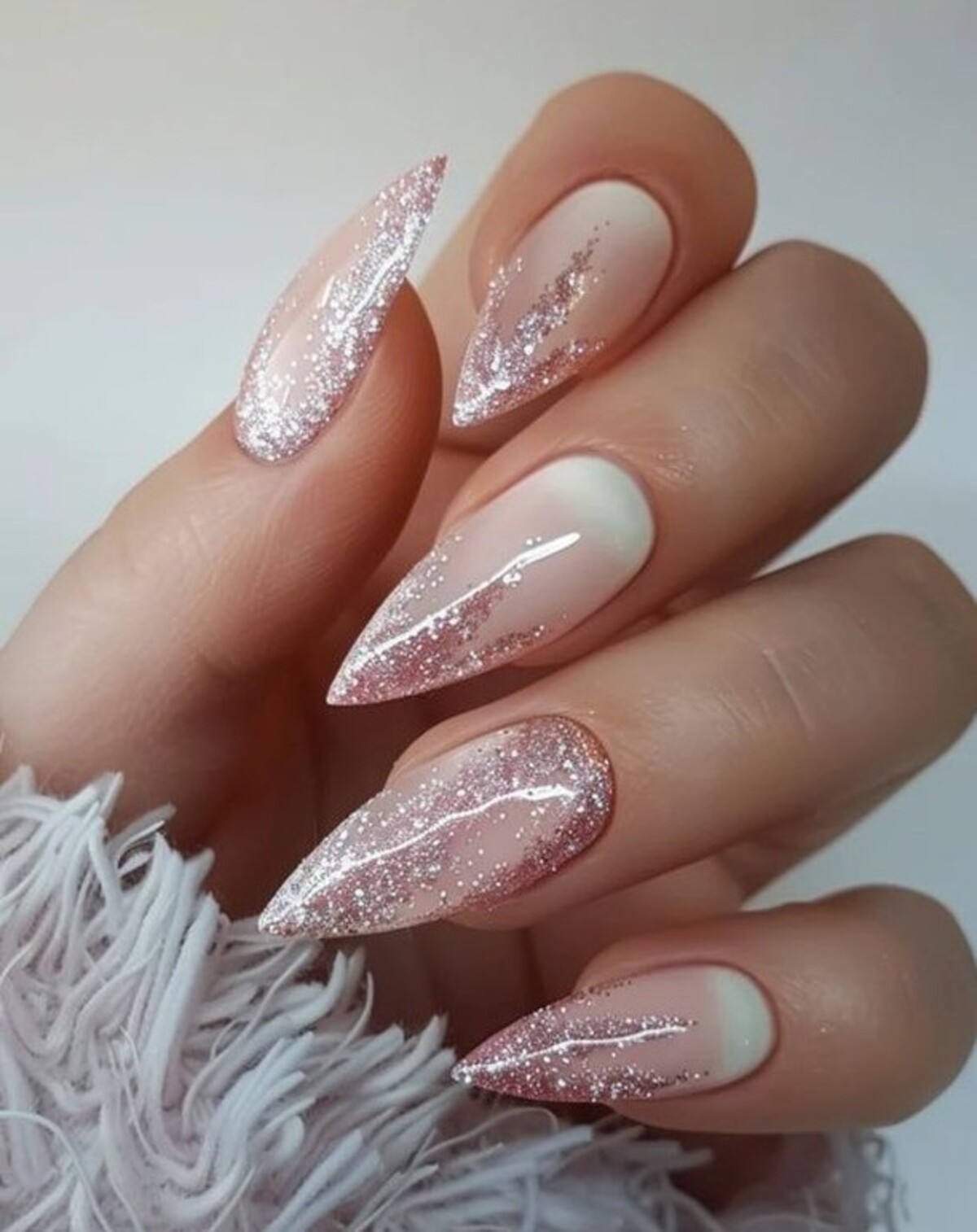 17. Icy Pink Glitter Elegance