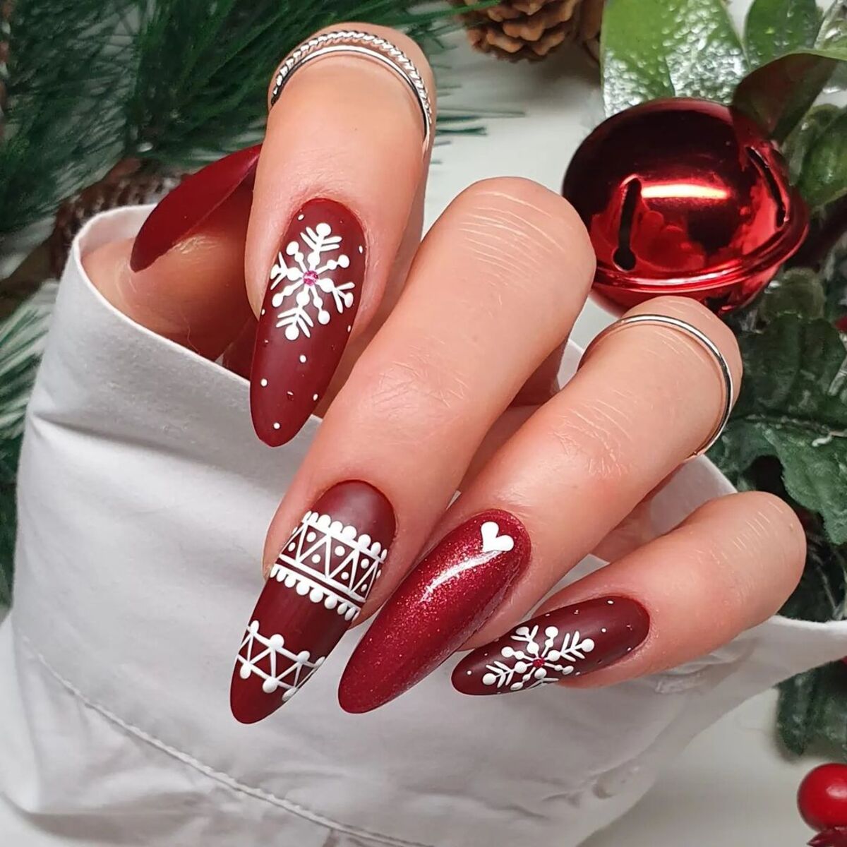 8. Classic Red with Festive Patterns