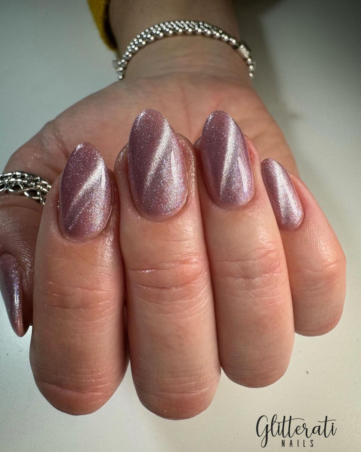 23. Subtle Mauve with Reflective Shimmer