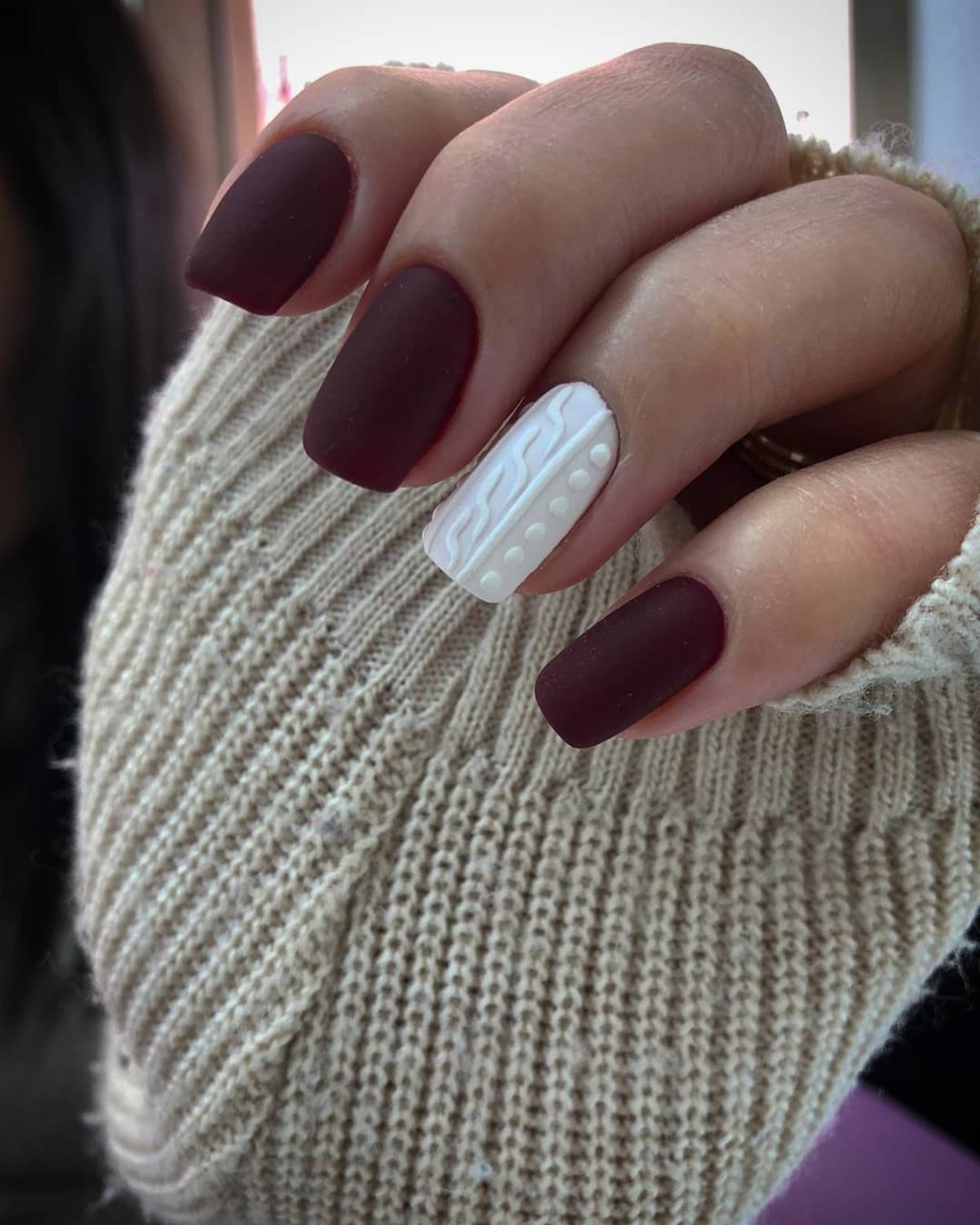 15. Warm Burgundy with Sweater Texture