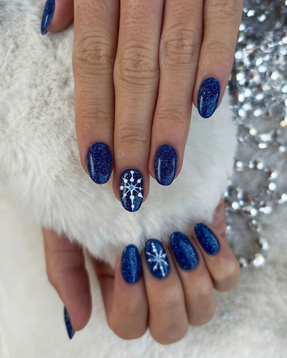 13. Midnight Glitter with Snowflake Art