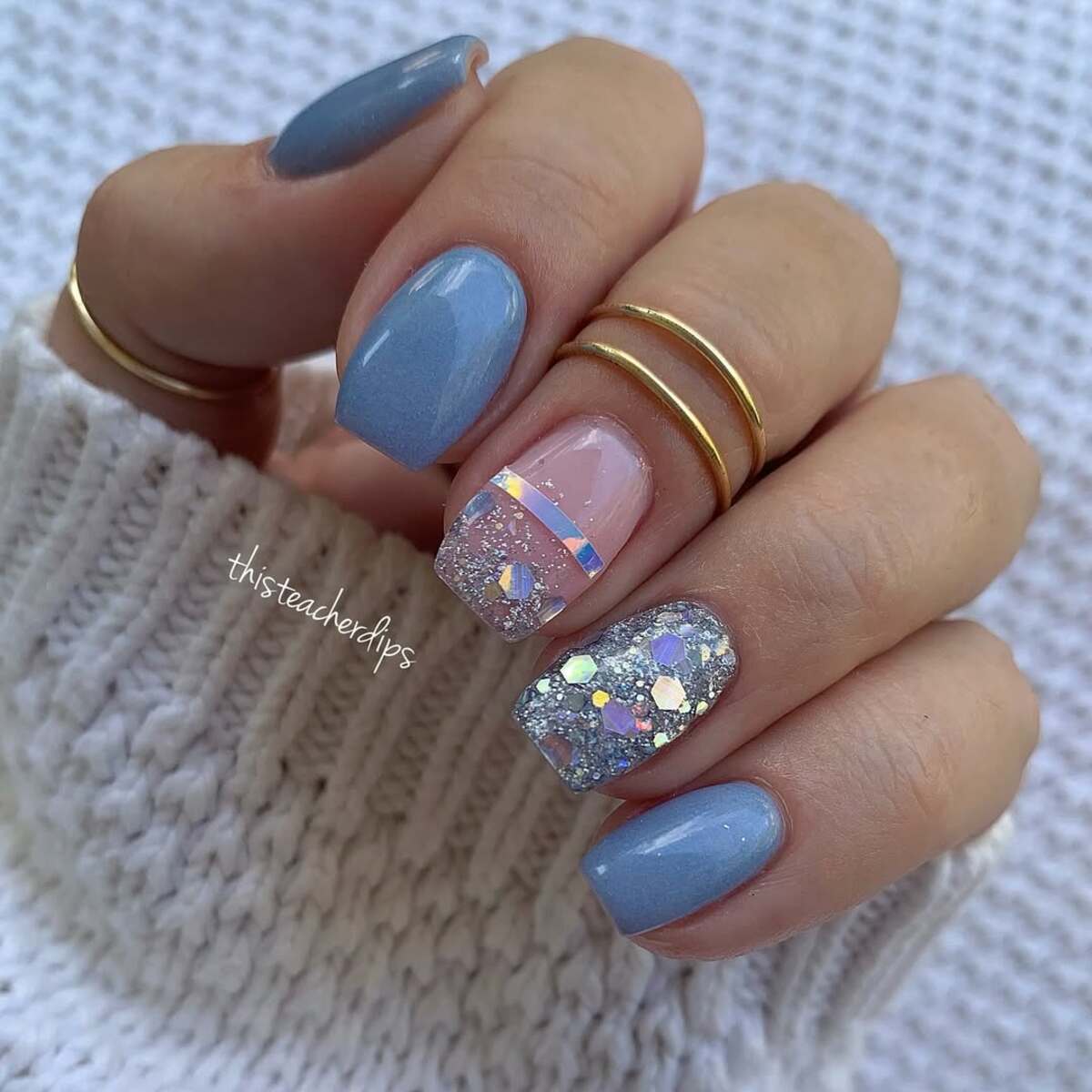 17. Frosted Pastels with Glitter Accents