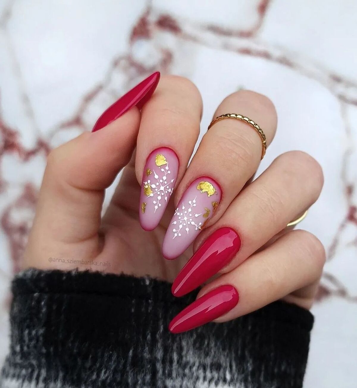 4. Festive Red and Gold Accents