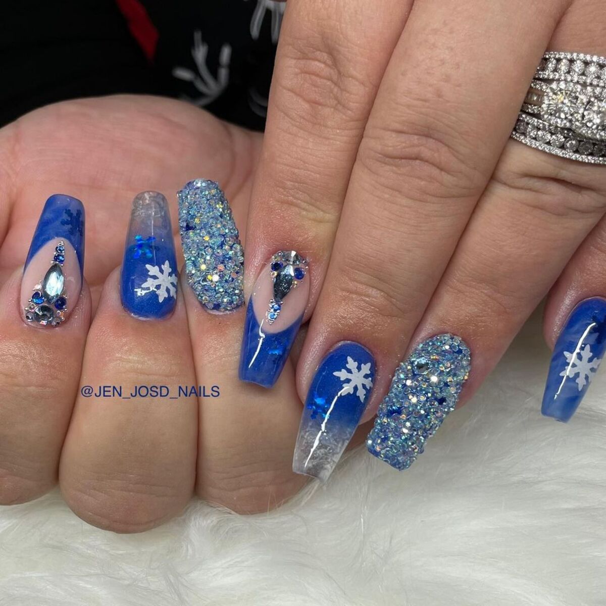 5. Icy Blue with Sparkling Crystal Accents