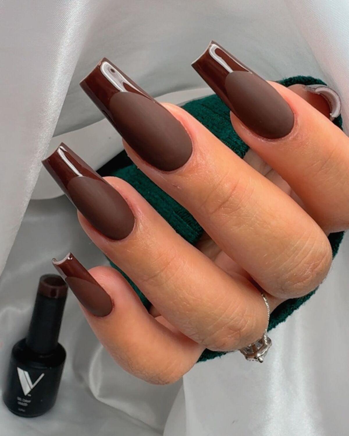 10. Sleek Matte Browns with Square Tips